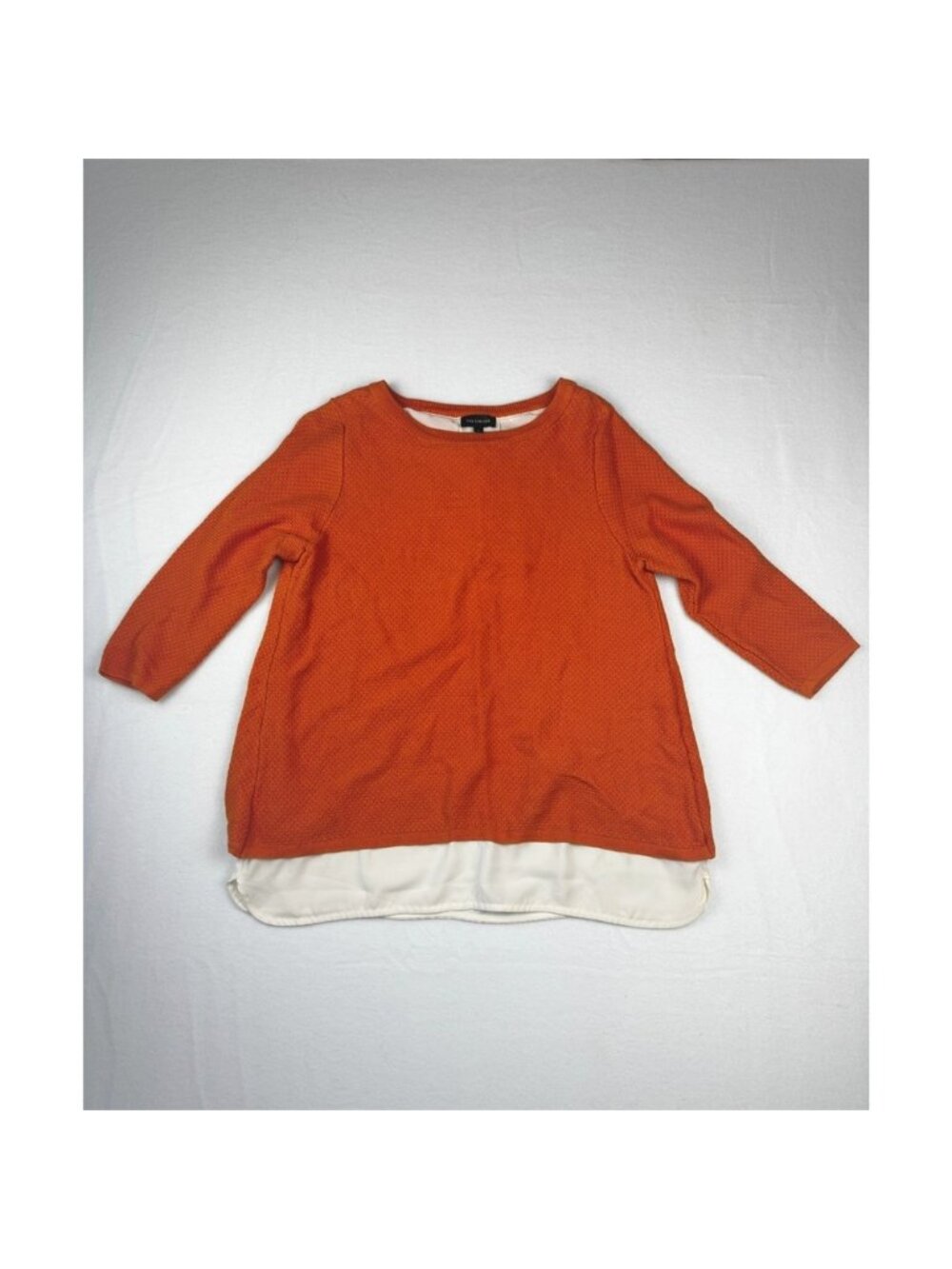 The Limited‎ Womens Orange Layered Look Split Back Knit Top Medium RN54874